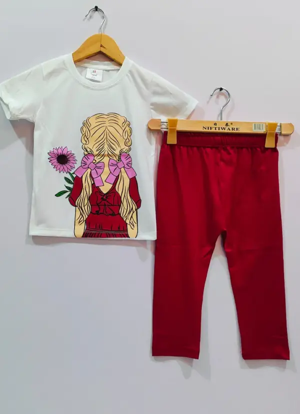NEW: 🏆 2025 MOMS FAVEROUIT Barle White Mahron -tshirt-pajama-set-for-girls