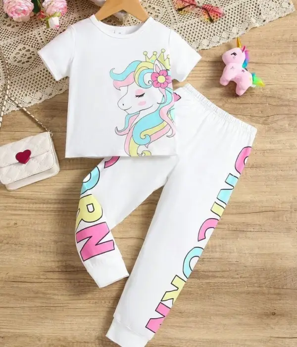2025 Moms Favorite Unicorn T-shirt Pajama Set